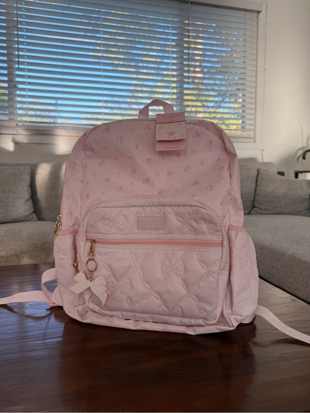 NWT LoveShackFantacy and Yoobi pink floral backpack
